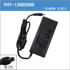 [리튬이온충전기]YHY-12605000/12.6V5A /12.6V 5A/5.5x2.1/2구 케이블용